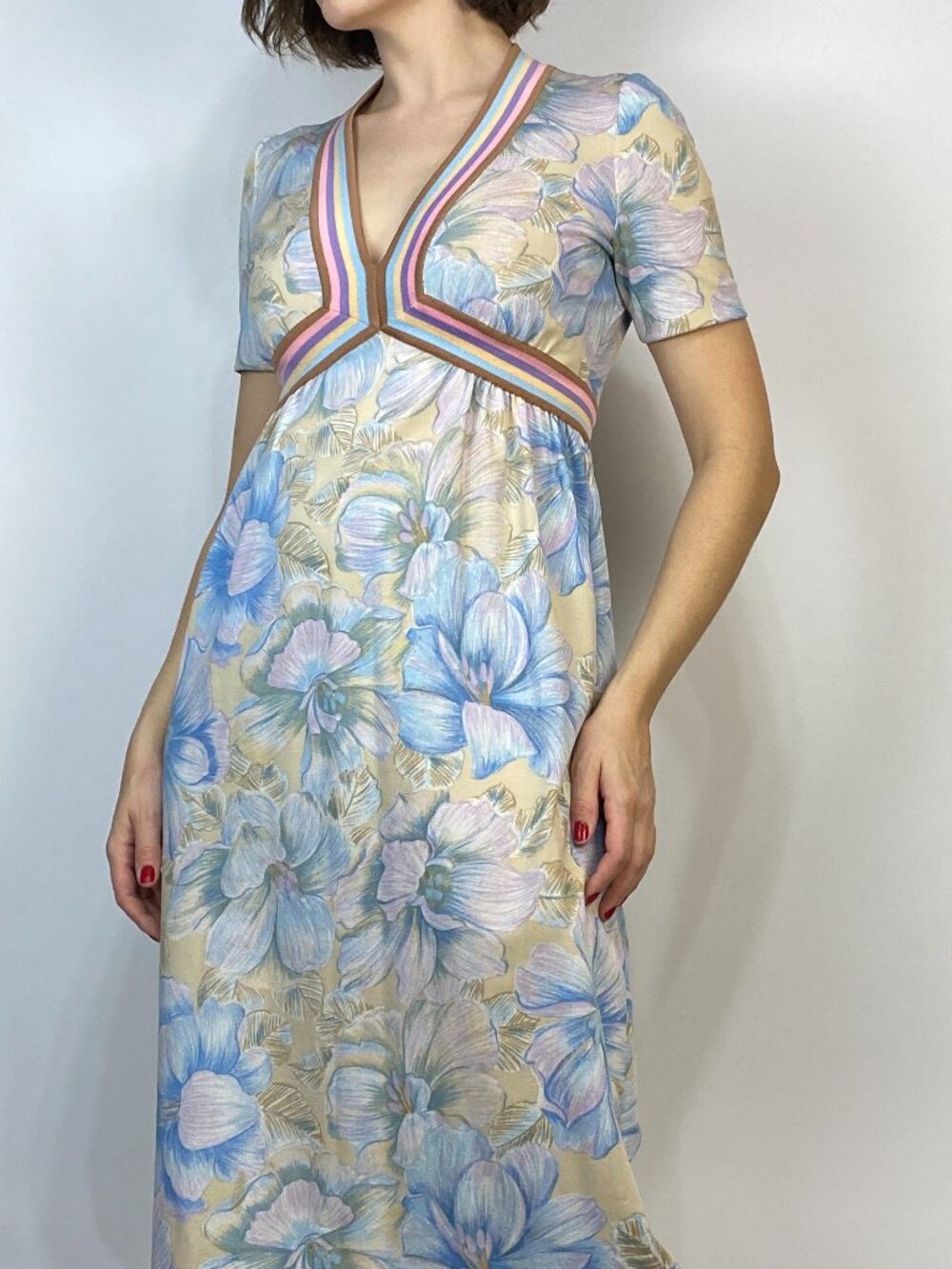 Vintage 1960s Designer GOLDWORM Pastel KNIT Dress! Small to Medium
